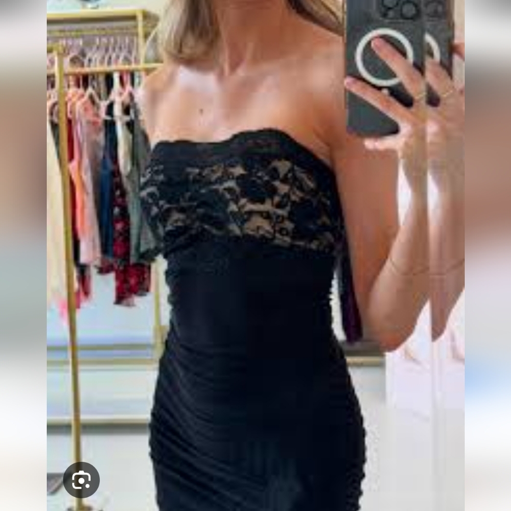 FOREVER 21 Strapless Lace Ruched Bodycon S - Picture 3 of 8